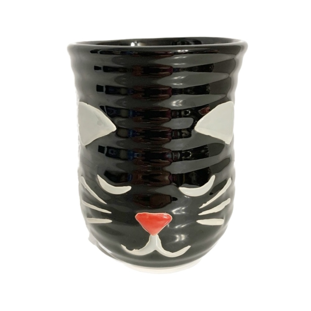 Unbranded Ceramic Kitty Coffee Tea Mug Kitty Face 😻 Unique Handle 16 oz.